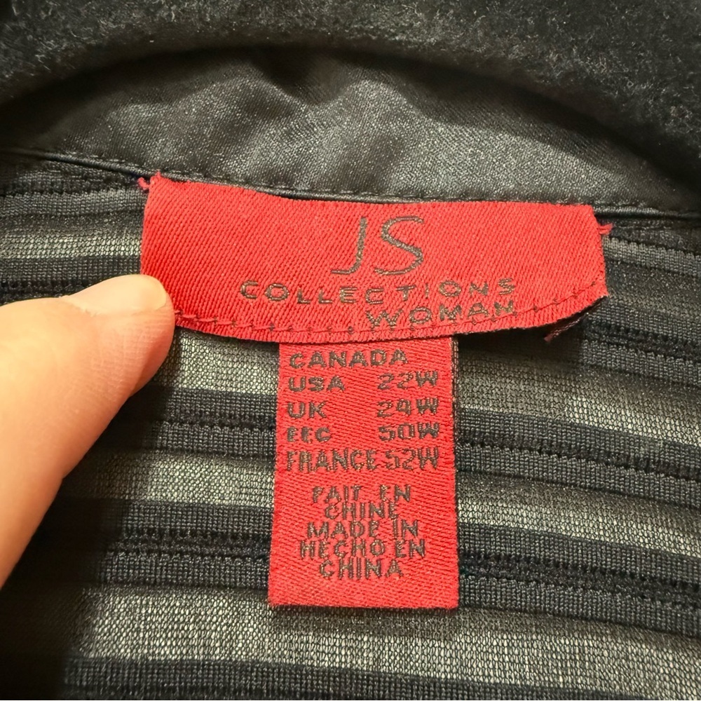 Js Collections Black Sheer Button Down 22w - image 8